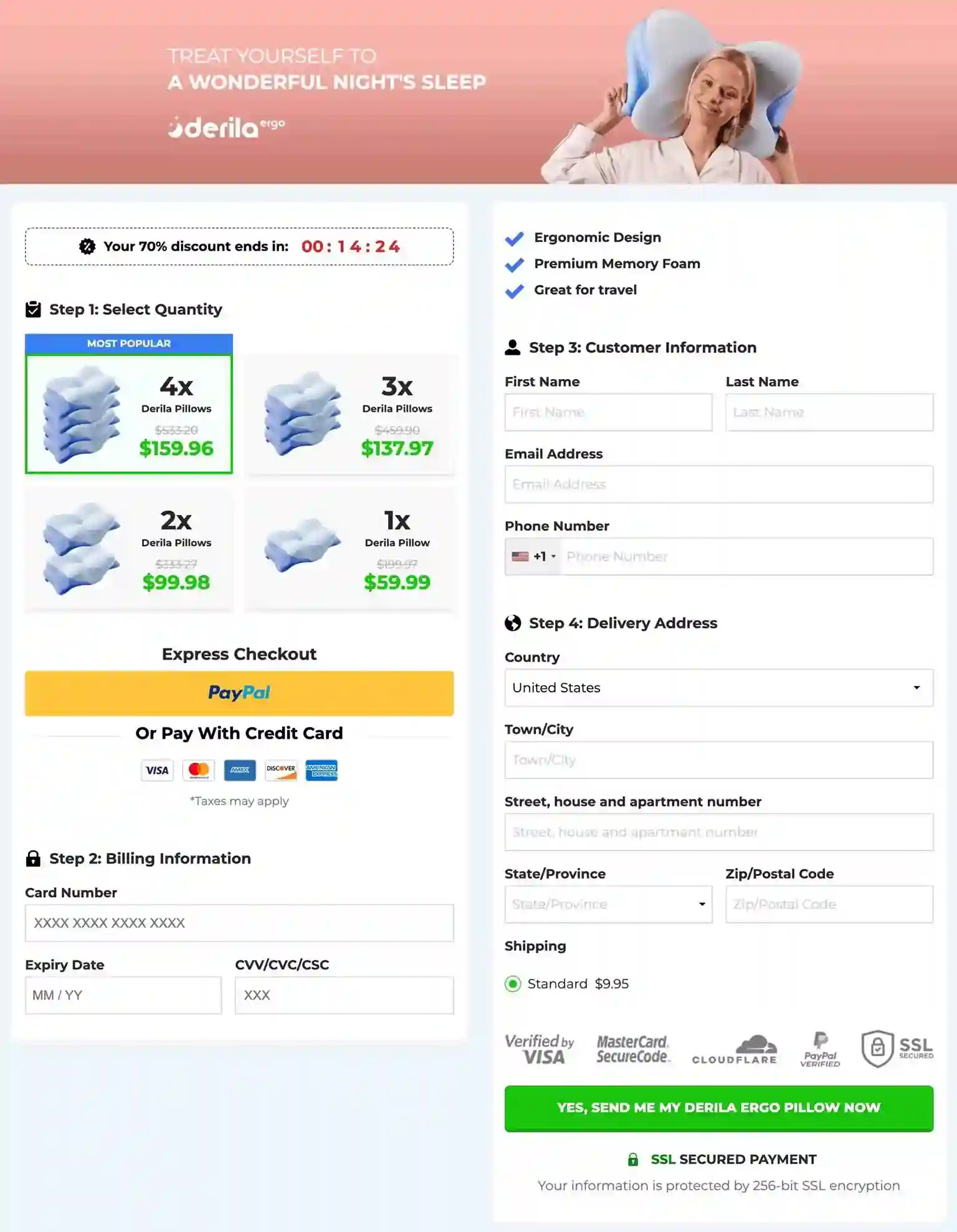 Derila Ergo Pillow &mdash; Official Secure Payment Page USA