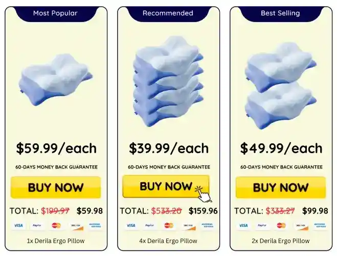 Derila Ergo Pillow &mdash; Official Pricing Packages